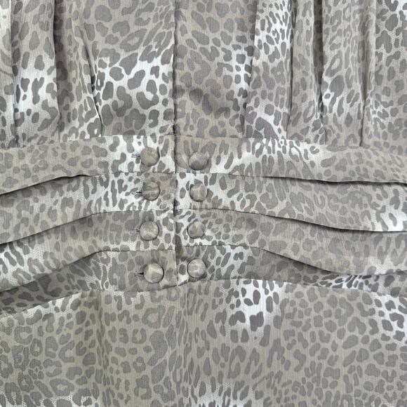 Walter by Walter Baker Animal Print Short Sleeve Pleated Mini Dress XS - Picture 3 of 12